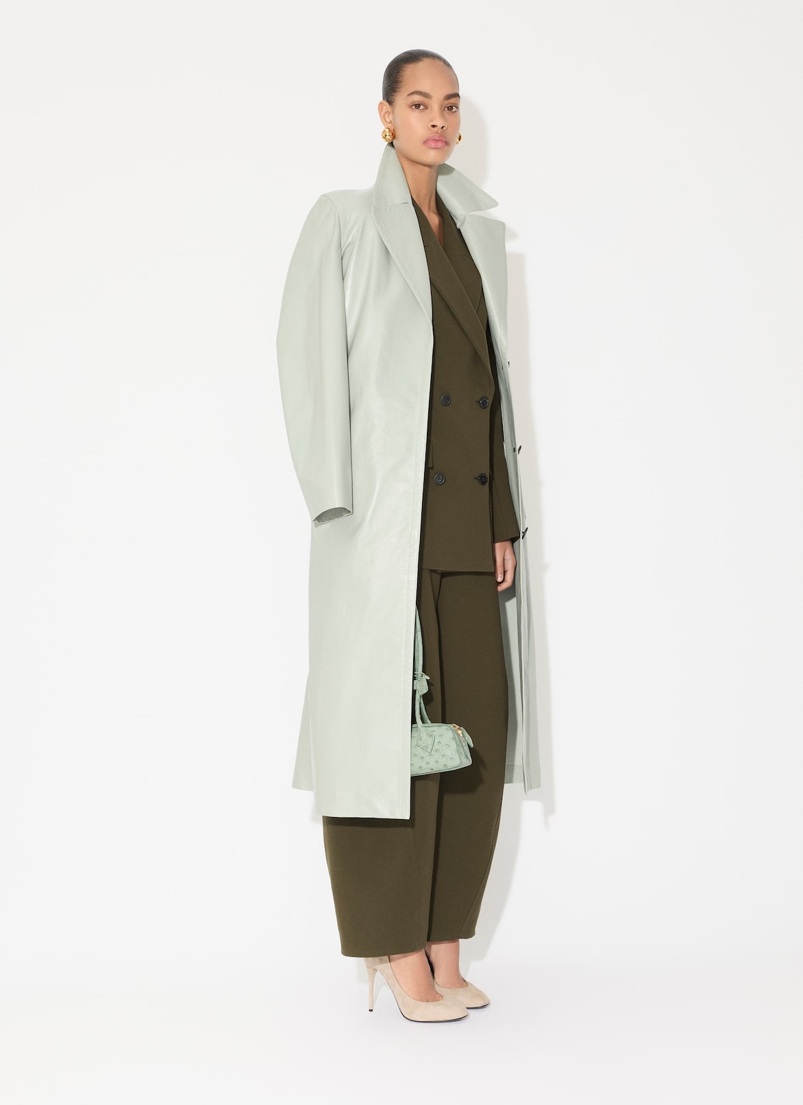 DOUBLE COTTON ROUND PANTS ALAÏA DARK GREEN DOUBLE COTTON ROUND PANTS